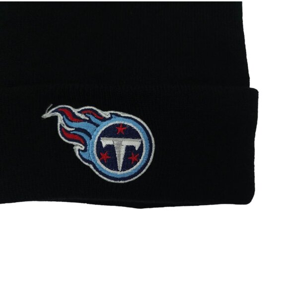 Tennessee Titans Embroidered Patch Cuffed Knit Beanie OSFM Cap Faux Fur Lined - Picture 3 of 8